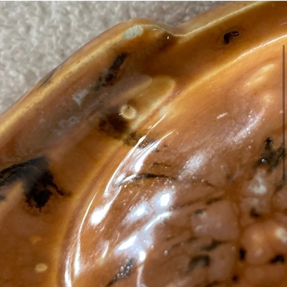 Vintage MCM Glazed Art Ceramic Pottery Ashtray Trinket Dish - Picture 3 of 14